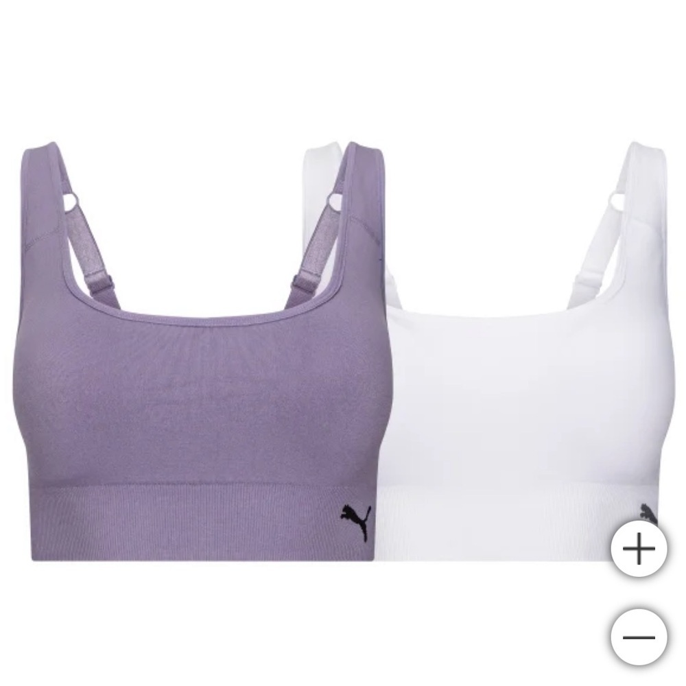 Open Box Puma Women's Seamless Sports Bra, 2-Pack S M L Xl